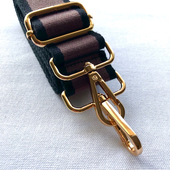 Crossbody Strap in Black, Dark Brown, & Gold - OS - Picture 3 of 7